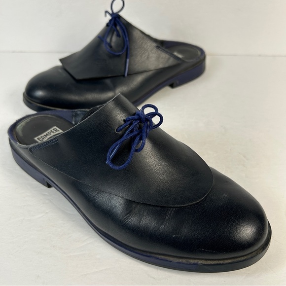 Camper Shoes - ❤️ Camper Navy Leather Women’s Loafers with Blue Lace 39